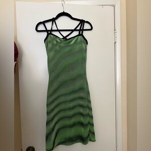 Vintage Abstract Pattern Midi Dress